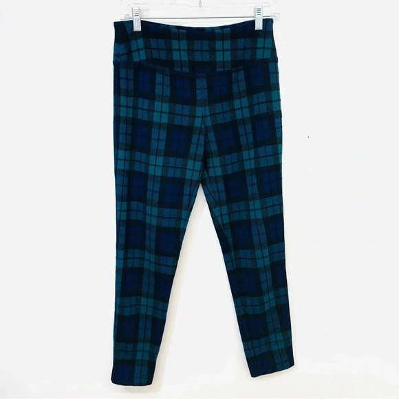 Vineyard Vines Pants Woman Small  Paid Pull On Knit Green Blue Stretch Preppy - Picture 1 of 10
